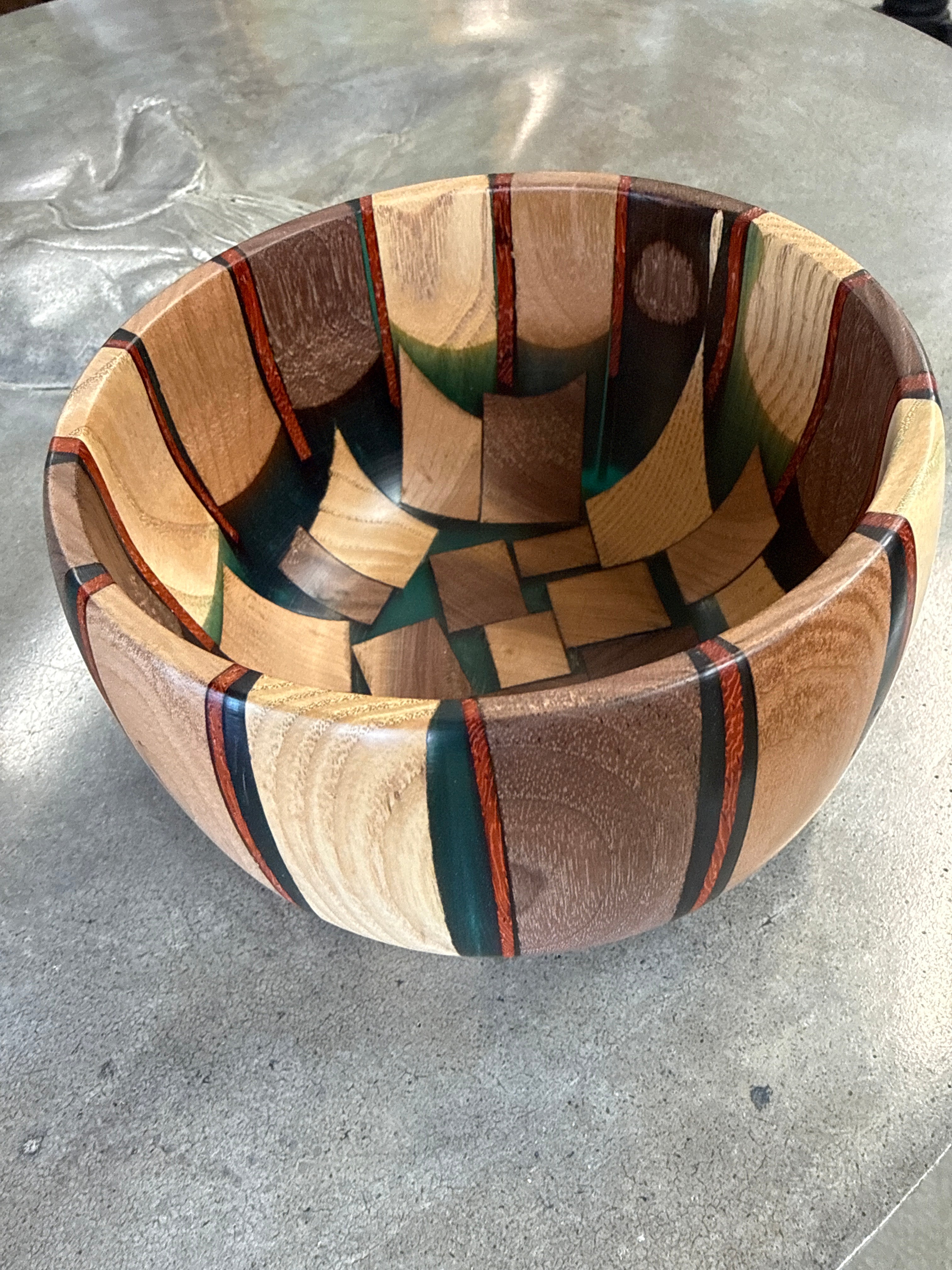 #28 Maple, Cherry, Walnut and Epoxy Bowl