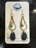 #260 Earrings: Ninilchik Stones, Brass Ear Wires, loop and chains
