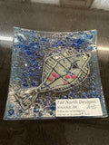 #346 glass dish with Blue Halibut
