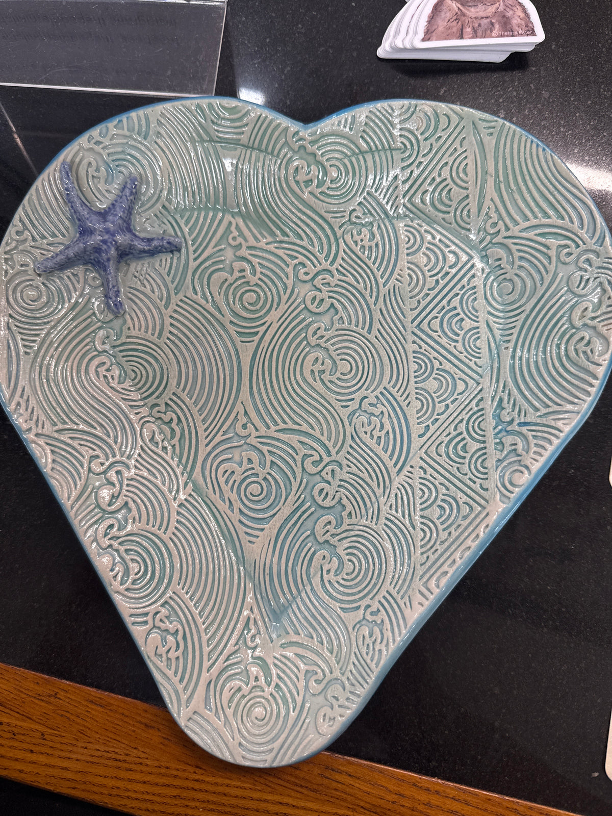 Heart plates w sea star