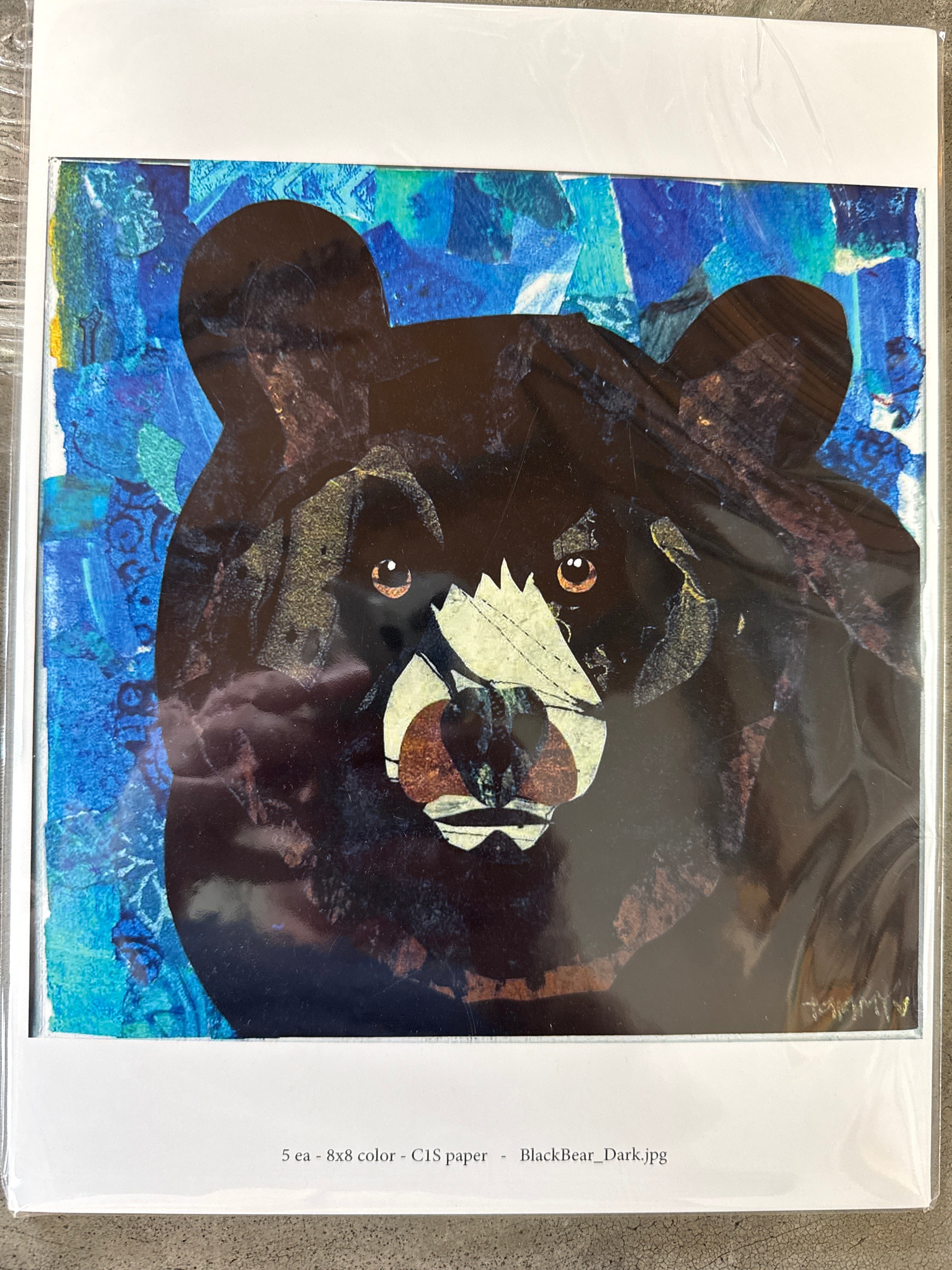 Black bear print 8x8