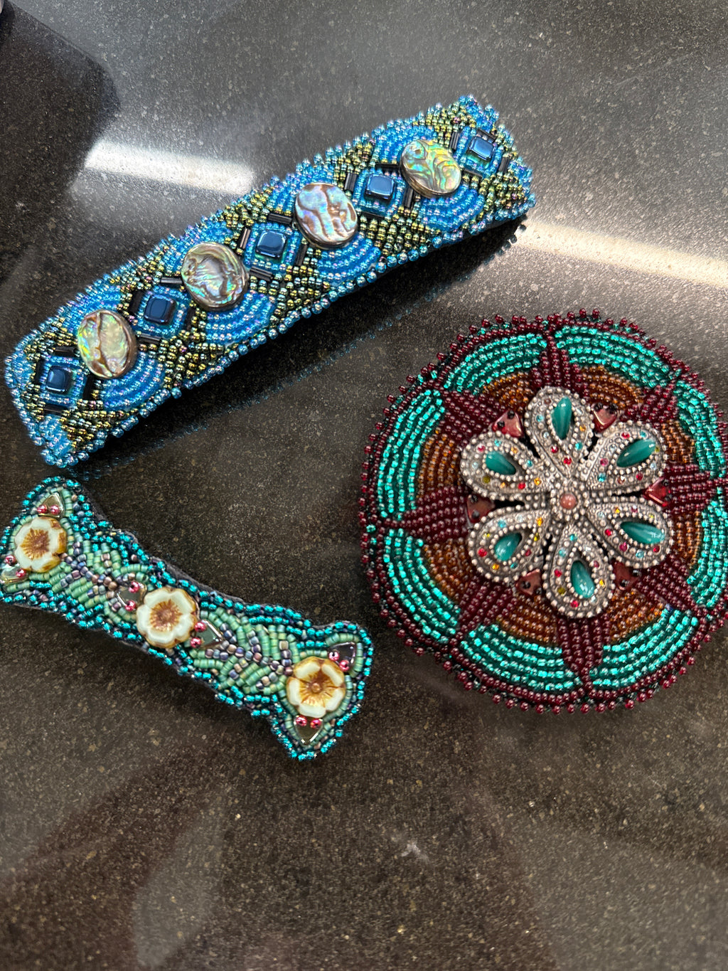 Hand Beaded Barrette