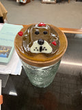 #235 tall glass jar with dog lid