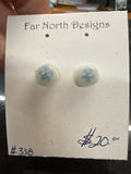 #338 Fused Glass Forget me Not Earrings