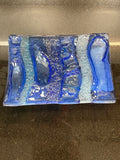 #372 Blue Bubble Glass Dish
