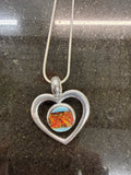 #343 Fused Glass Heart Necklace