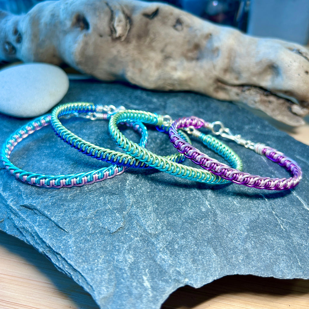 #1310 907 lmm Braided Wire Bracelets - Various Colors