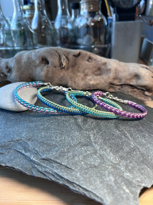 #1310 907 lmm Braided Wire Bracelets - Various Colors