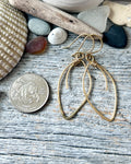 #1218 907 lmm Brass Marquis oval wire art earrings