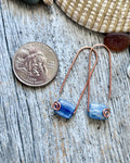 #1240 907 lmm Kyanite rectangles with copper arch ear wires