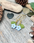 (#1246 907 lmm) Forget me not earrings gold plated