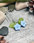 (#1293 907 lmm) Forget me not earrings with silver plated wire