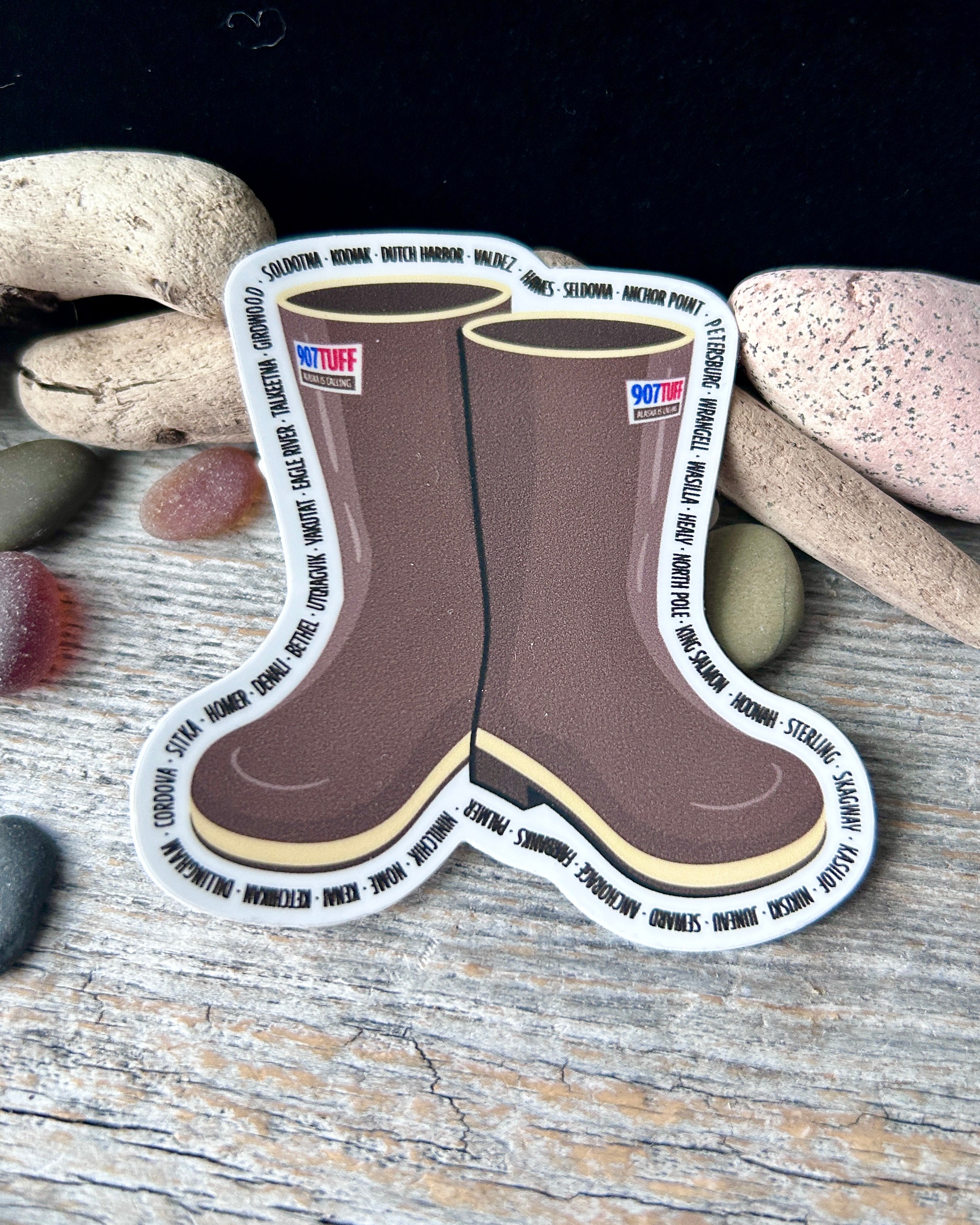 stickers: 907 Tuff North Boot with cities