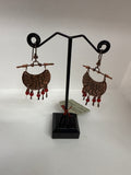 #287 Copper and Red Bamboo stone earrings