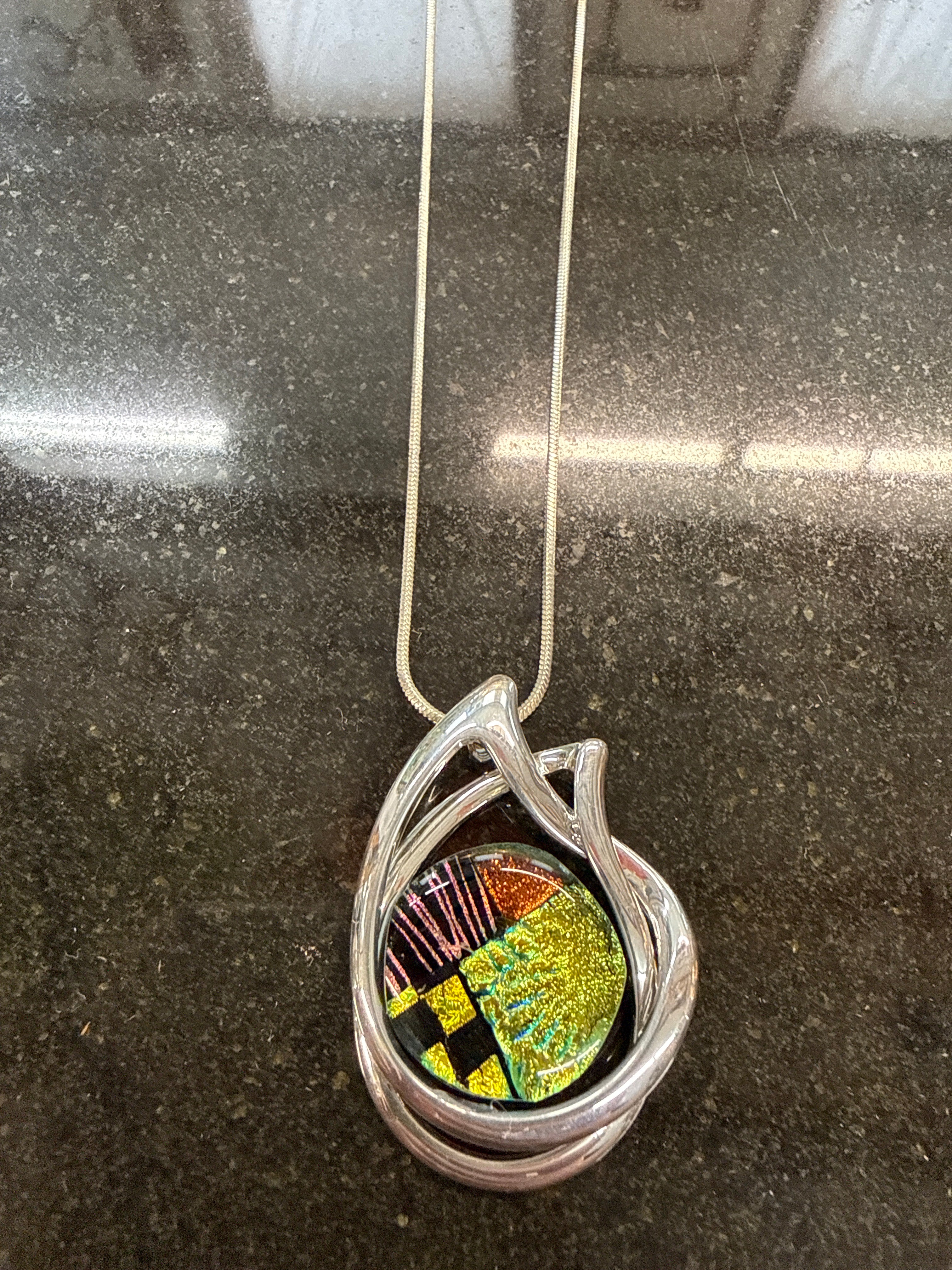 #313 Dichroic Glass pedant