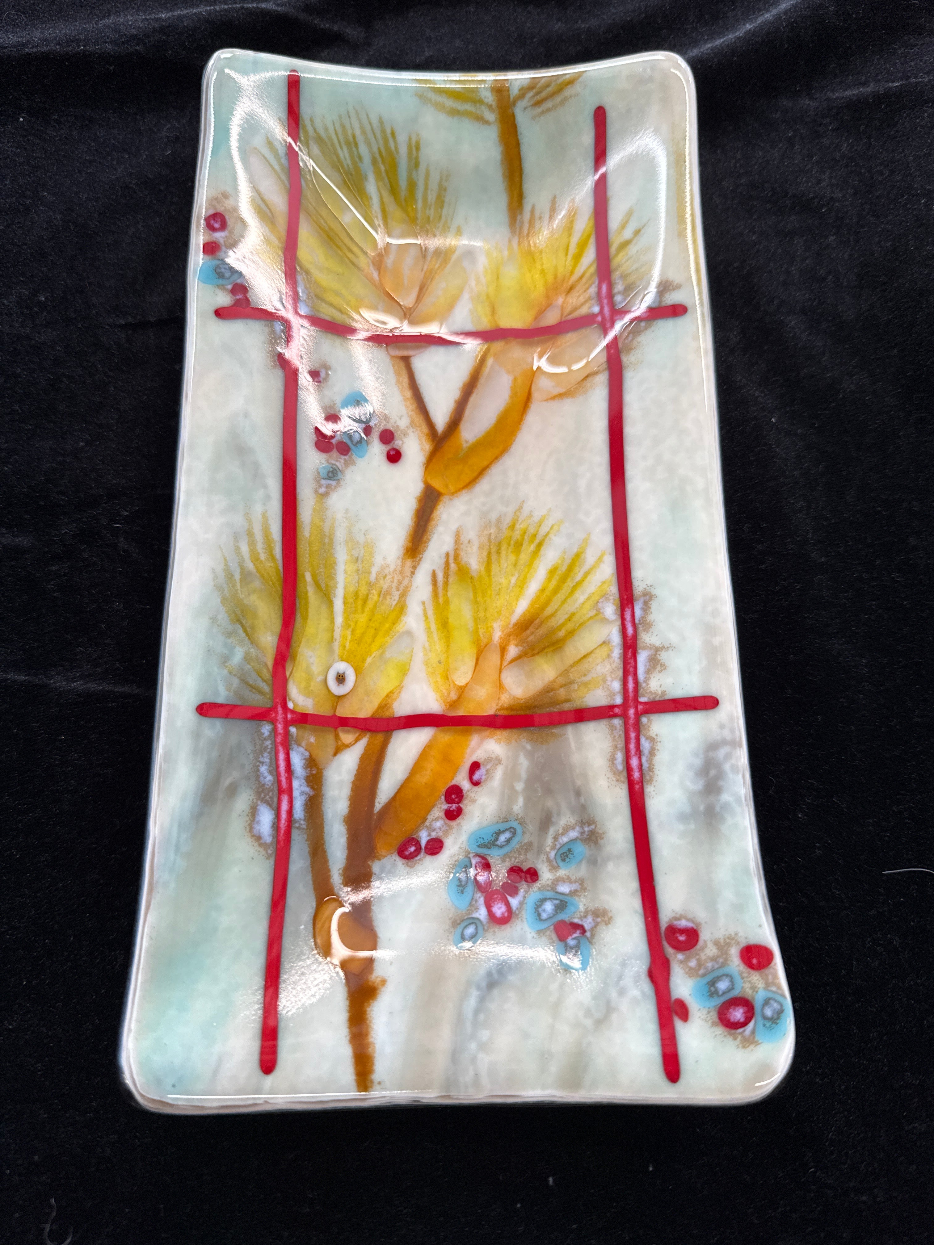 #94 Pine Bough glass plate