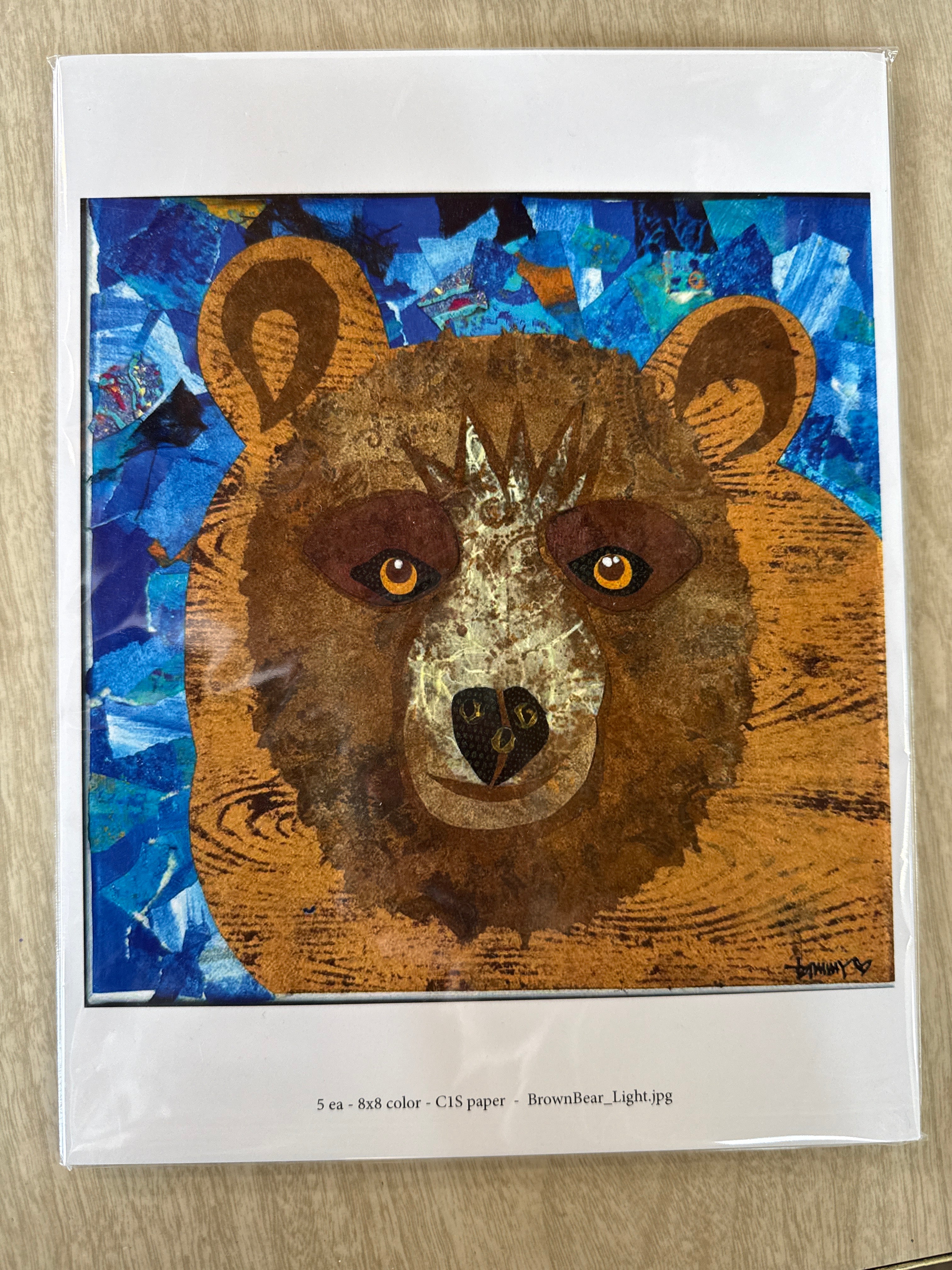 Brown bear print 8x8