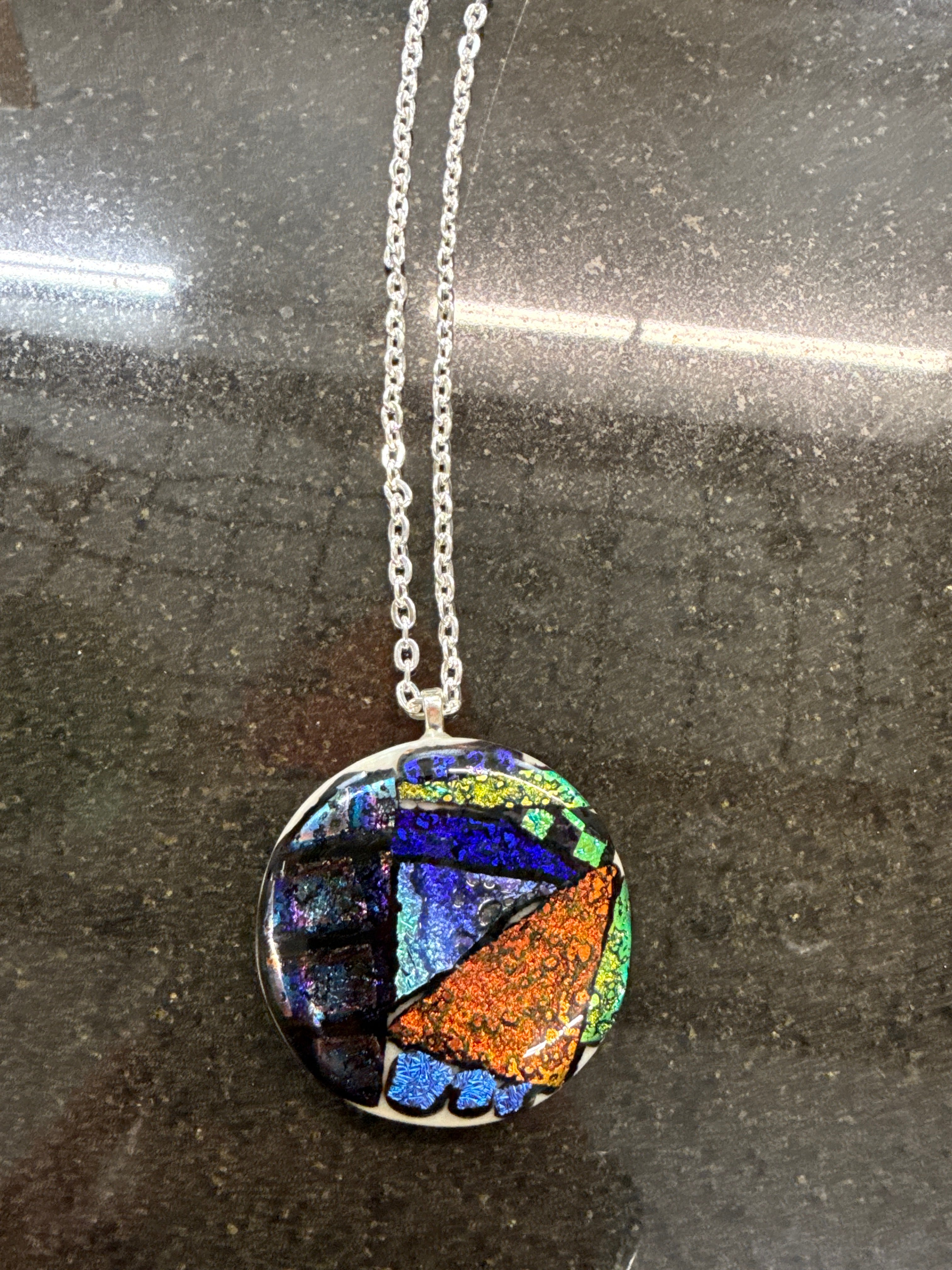 #99 Large Round Dichroic Pendant