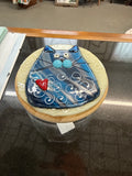 #354 glass jar with cat lid
