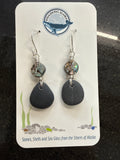 #368 Earrings: Clam Gulch Stones, Argentium ear wires, Abalone
