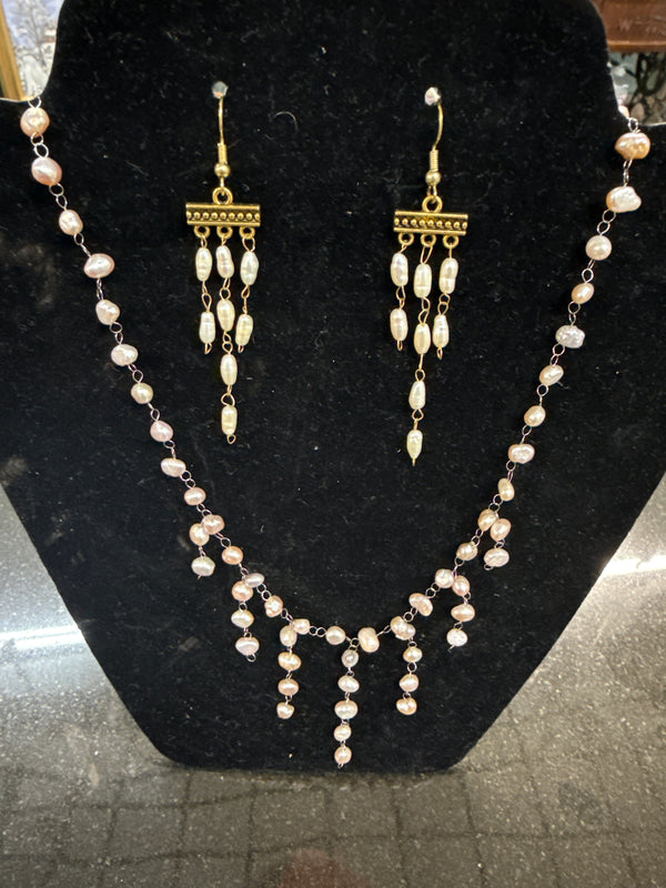 Pink Freshwater Pearls Invisible chain (Necklace Only)