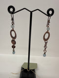 #276 Copper Circle with Triple Chalcedony Earrings