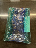 #349 Blue Bubble Glass Dish