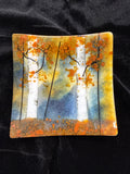 #258 6x6 birch glass plate