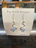 #341 Fused Glass Forget me Not Dangle Earrings