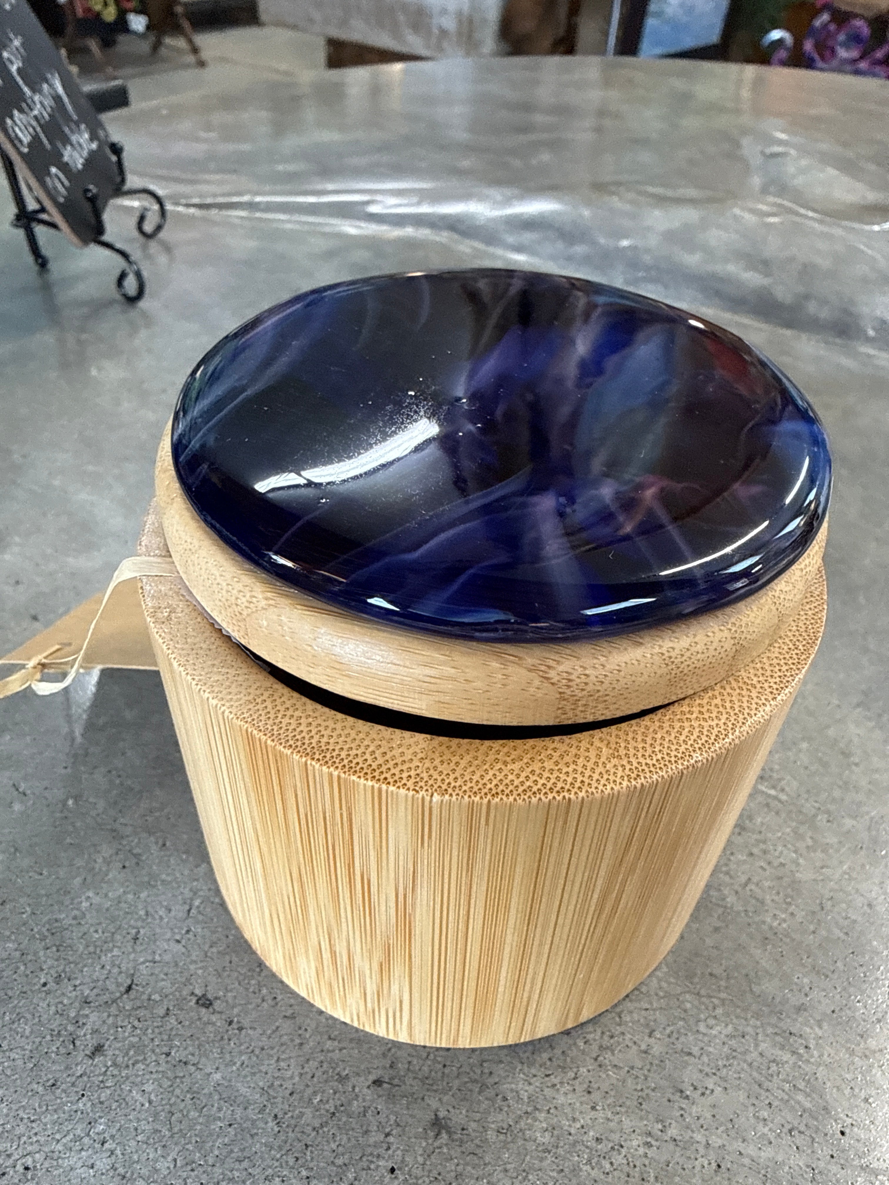 #306 Fused Glass Salt Box