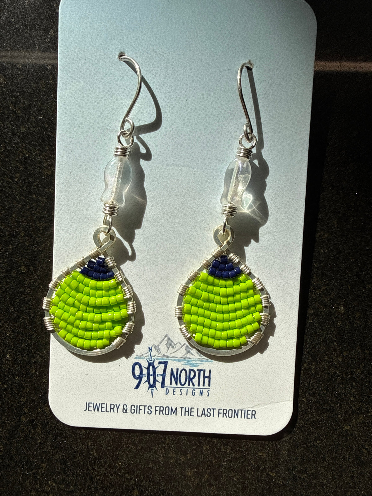 #1274 Beaded Buoys Green / Navy