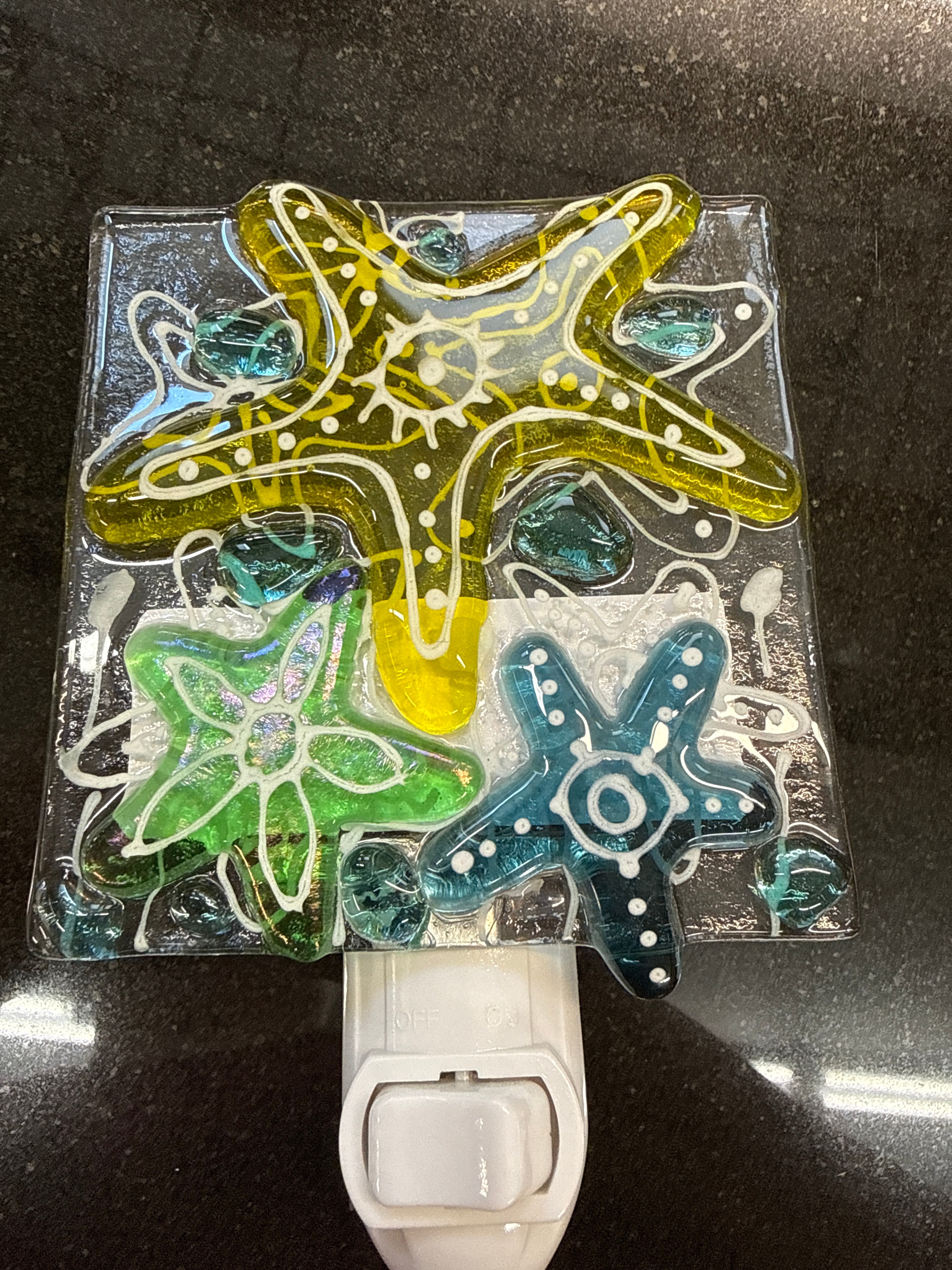 #323 Fused Glass Starfish Nightlight