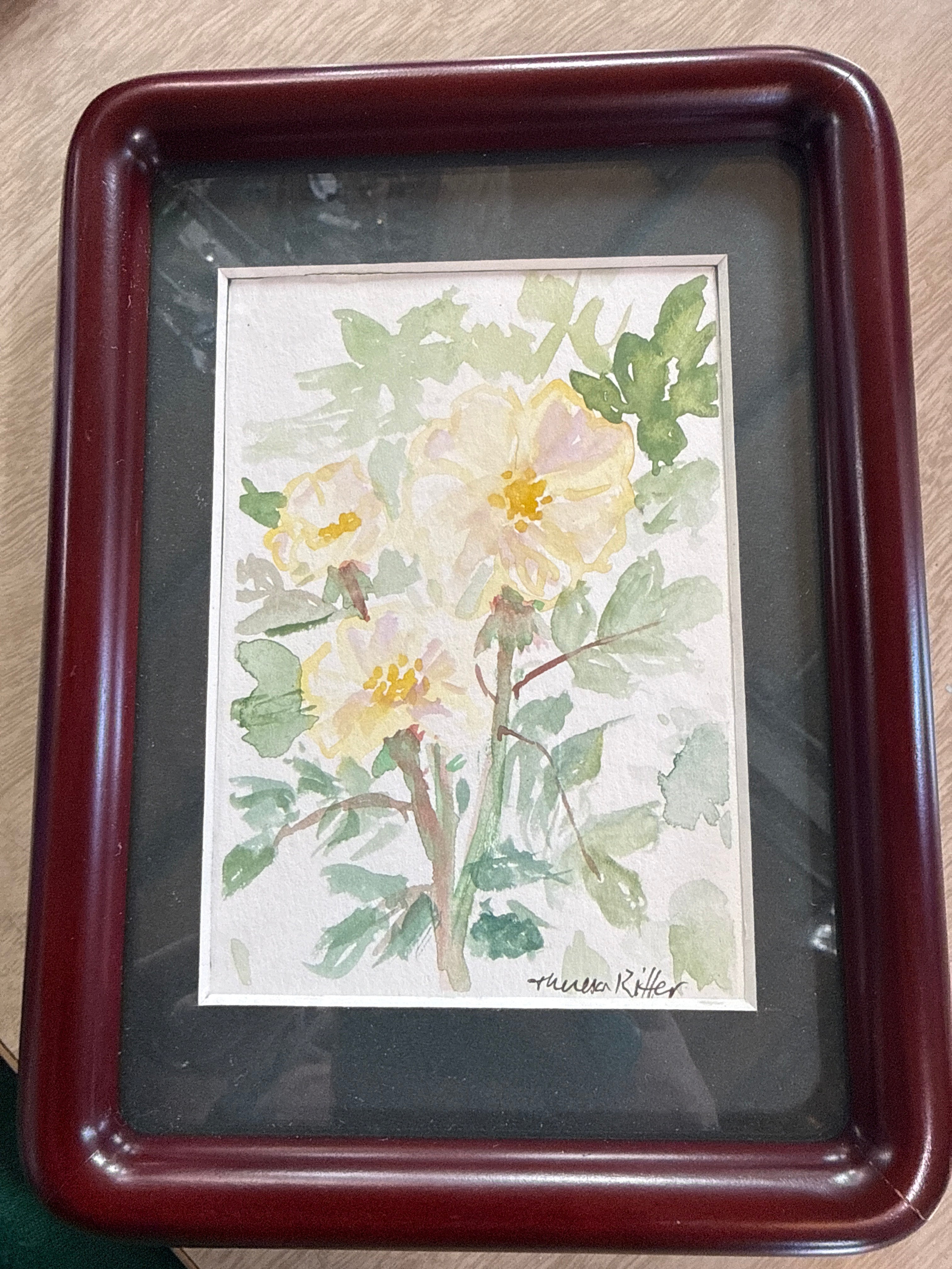 Smell The Roses original Framed 3x5