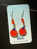 #1273 Beaded Buoys, Orange / Blue