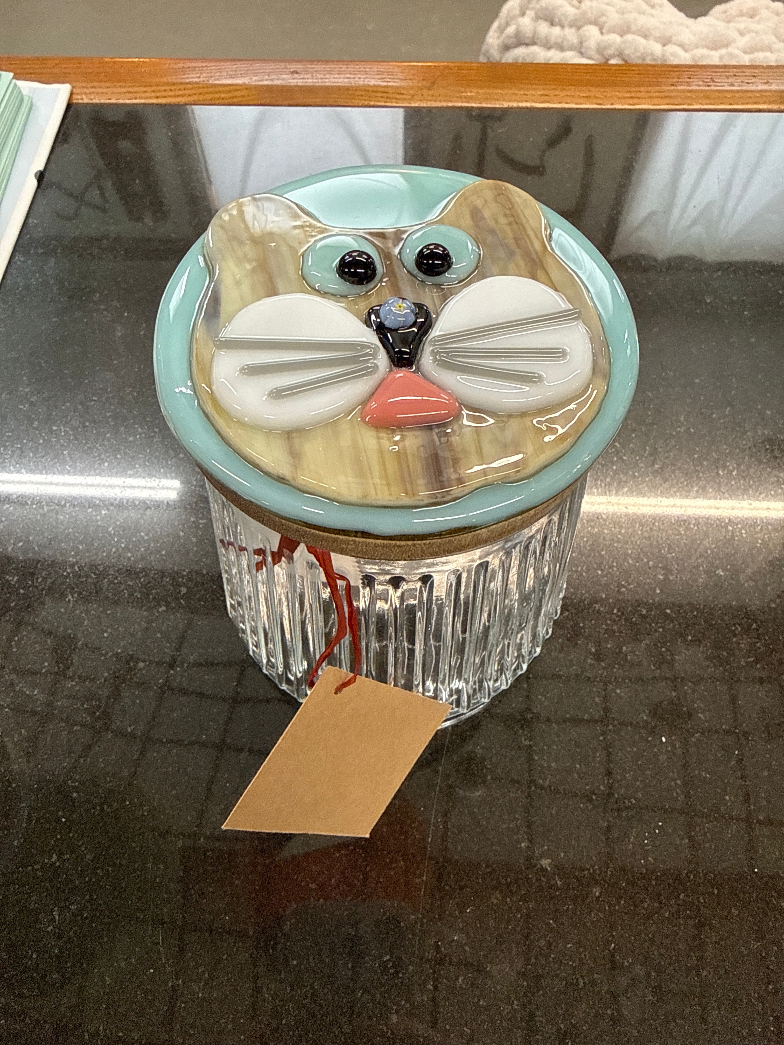 #298 Dog Lid Glass Jar