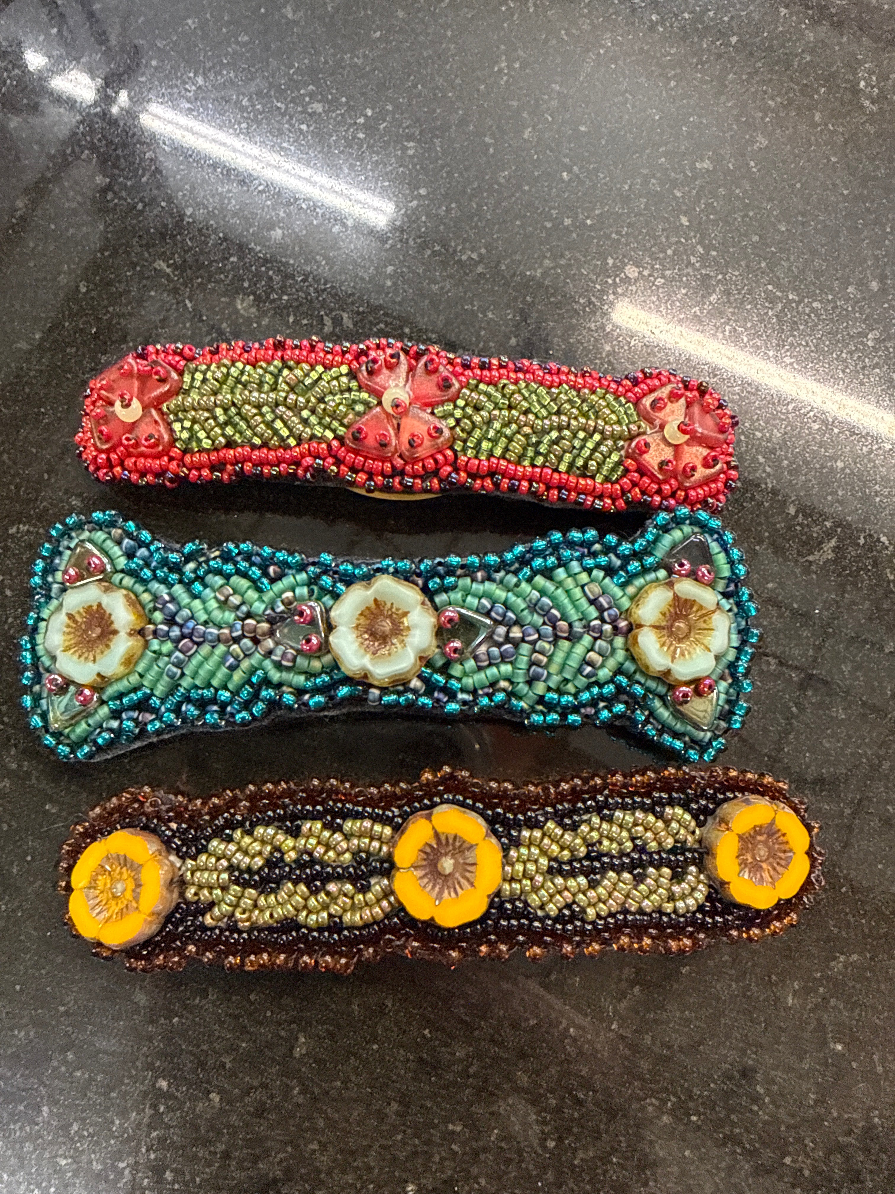 Hand Beaded Barrette