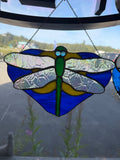 Stained Glass Dragonfly Blue