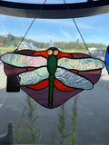 Stained Glass Dragonfly Purple