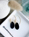 #343 Earrings - Kasilof Stones on brass coil ear wires, wire wrapped
