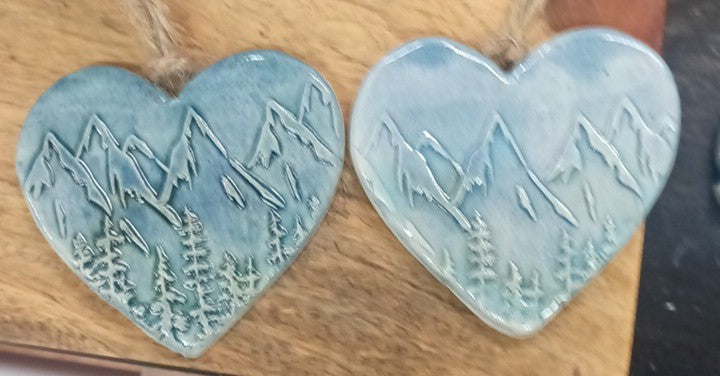 Pottery Ornament Hearts