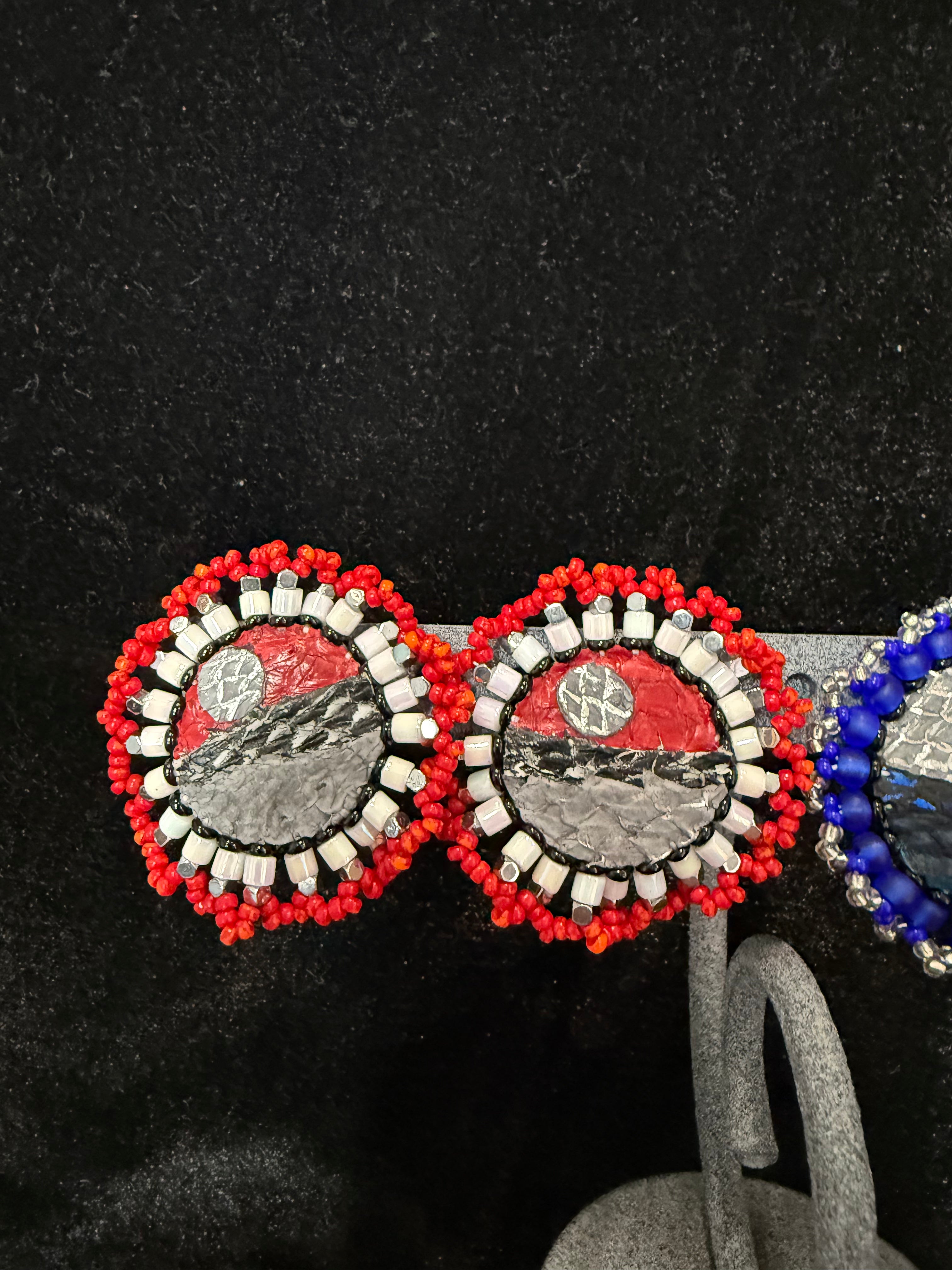 Salmon Leather Post Earrings