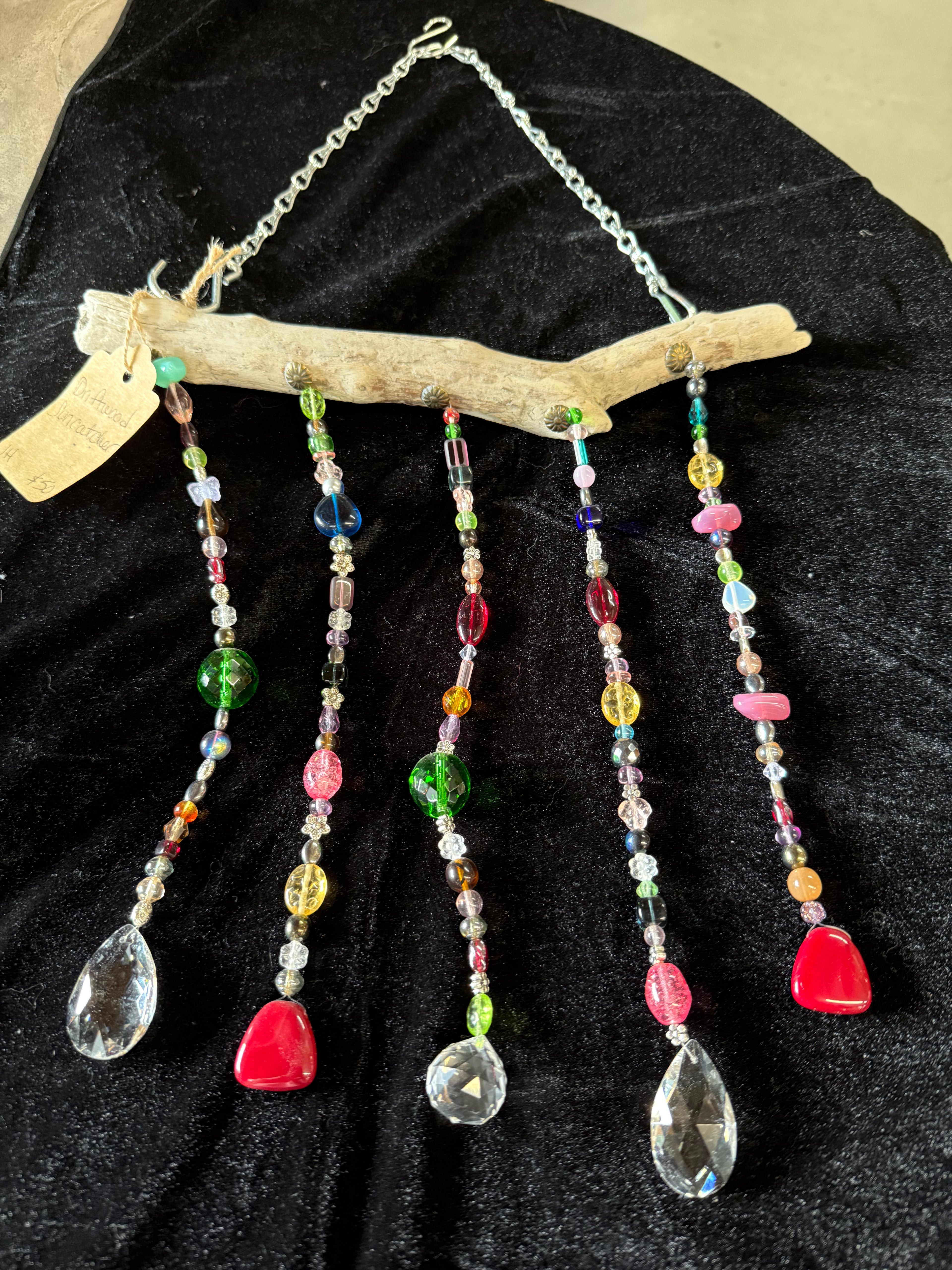 Driftwood suncatcger seaglass