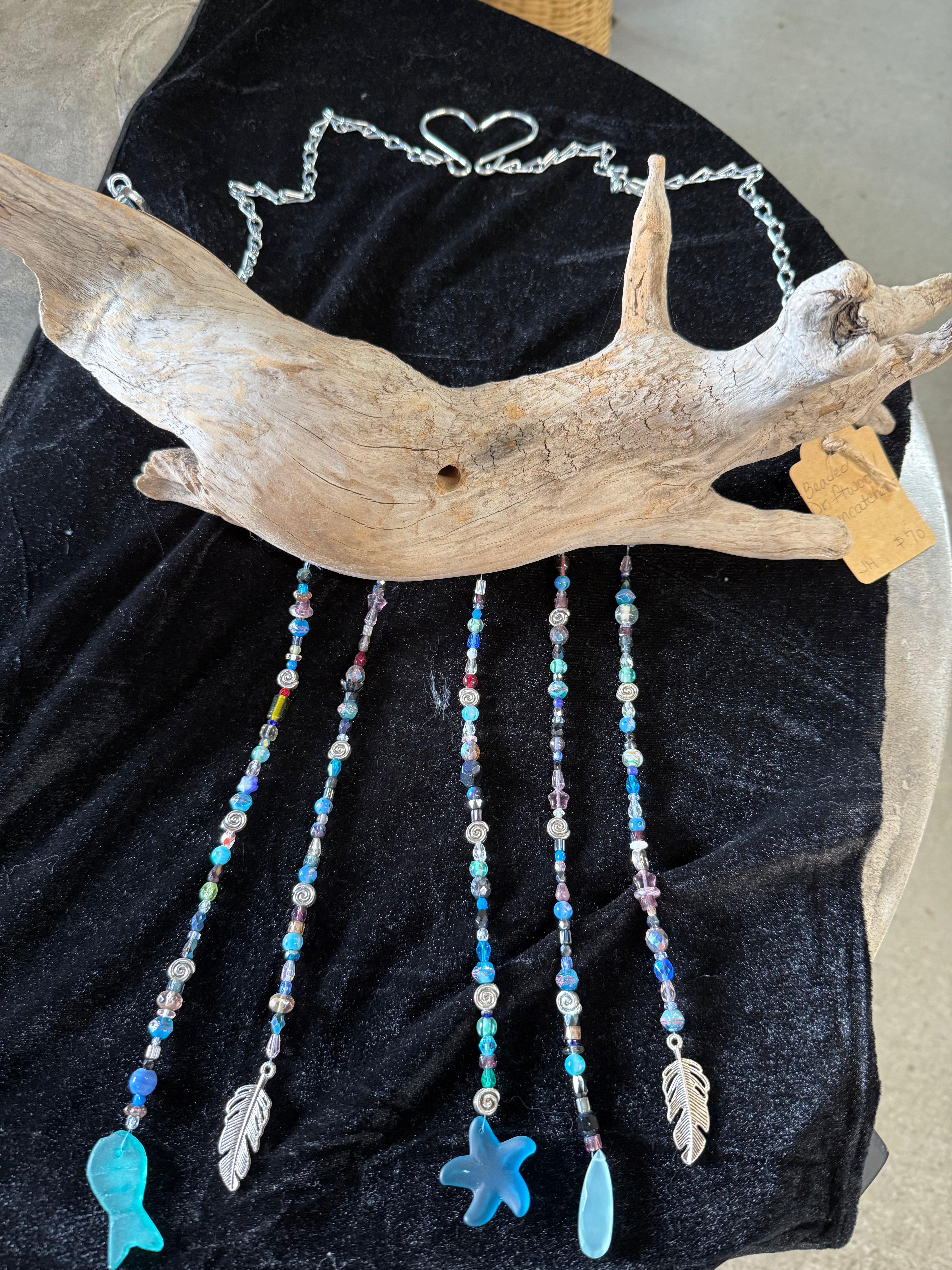 Driftwood suncatcger seaglass