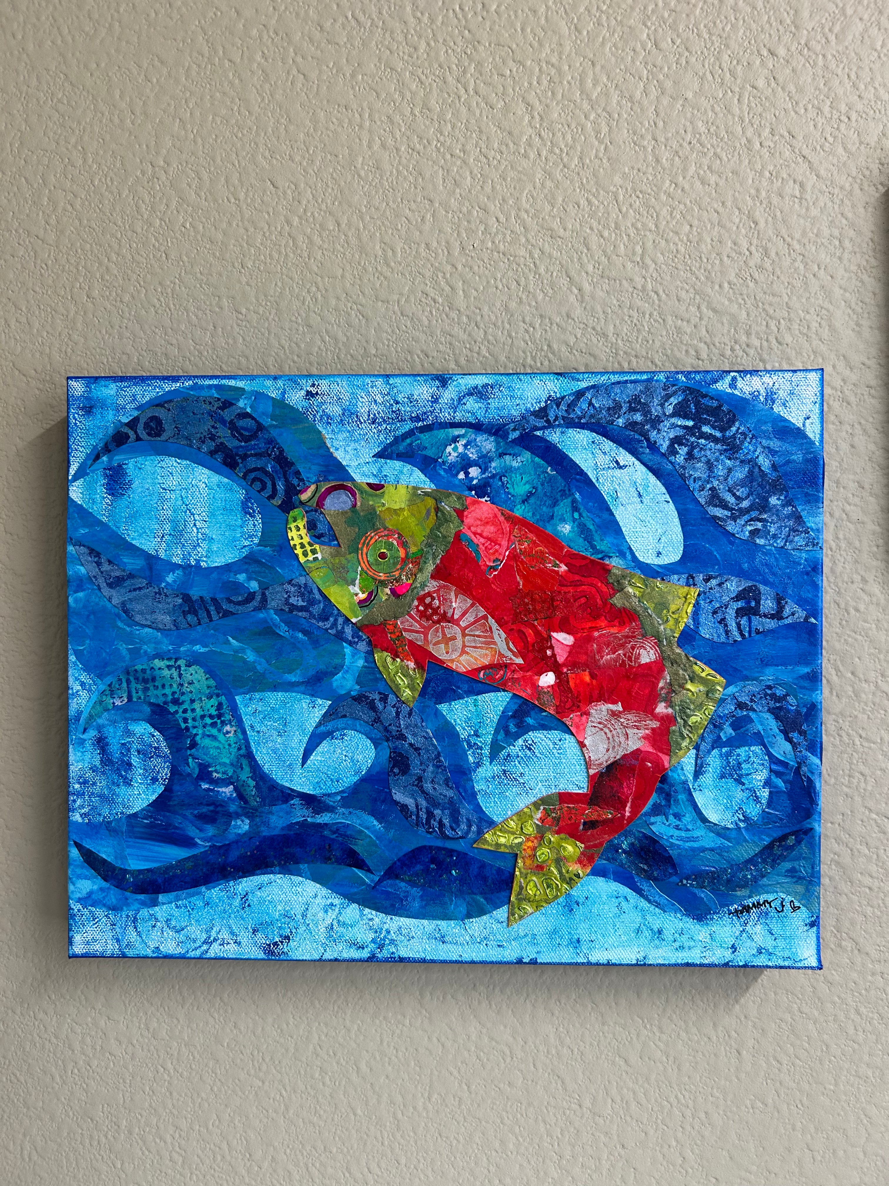 Salmon Canvas 14”x11”