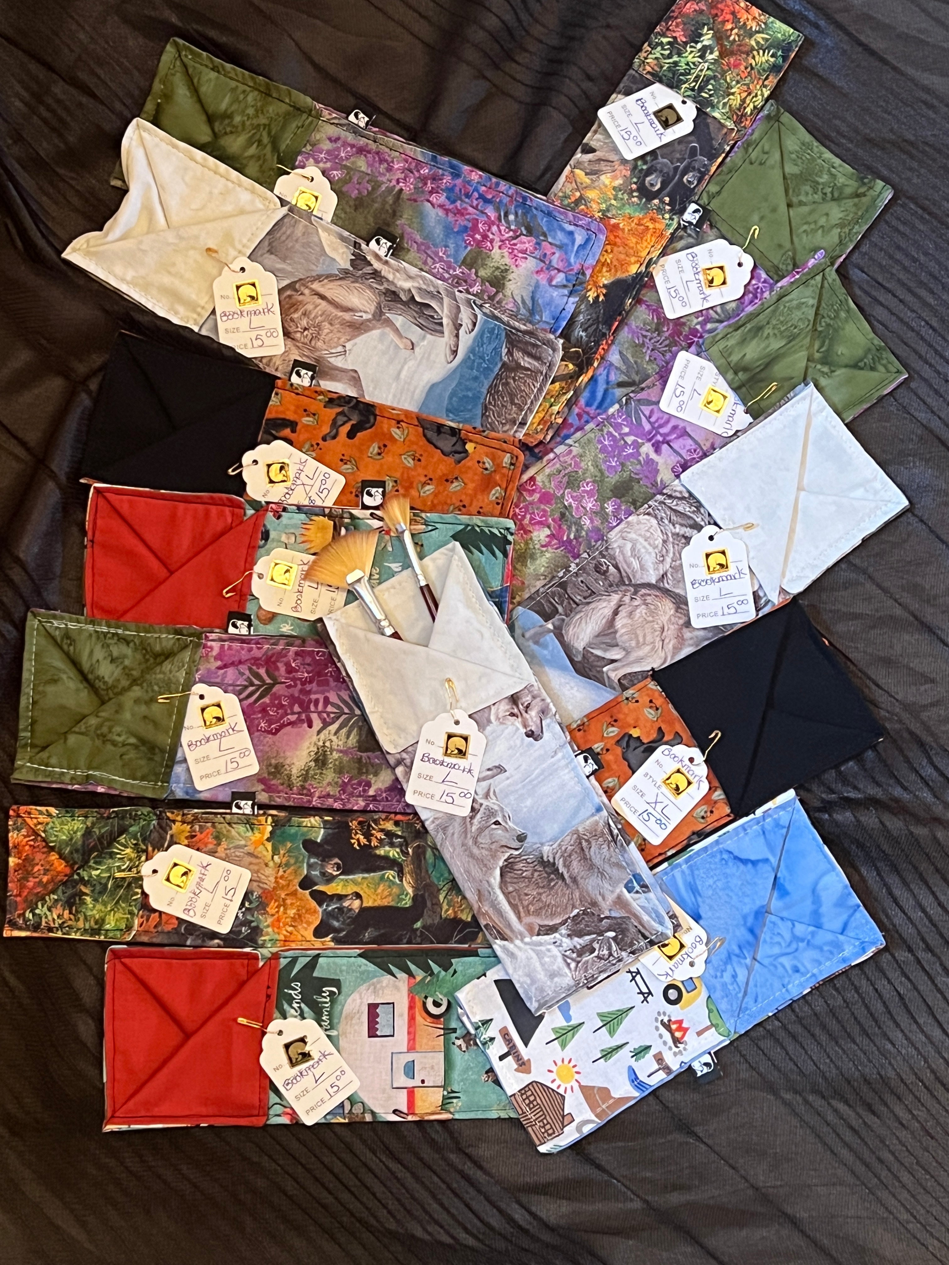 Fabric bookmarks with holder
