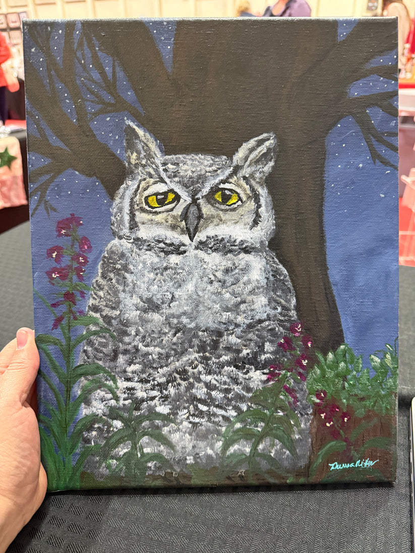 Doug the Great Horned: Original Painting 11x14