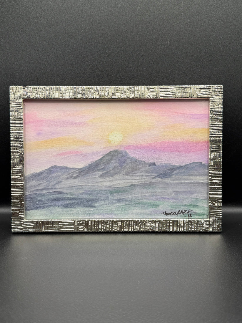 Pastel Sunset : original watercolor 4x6
