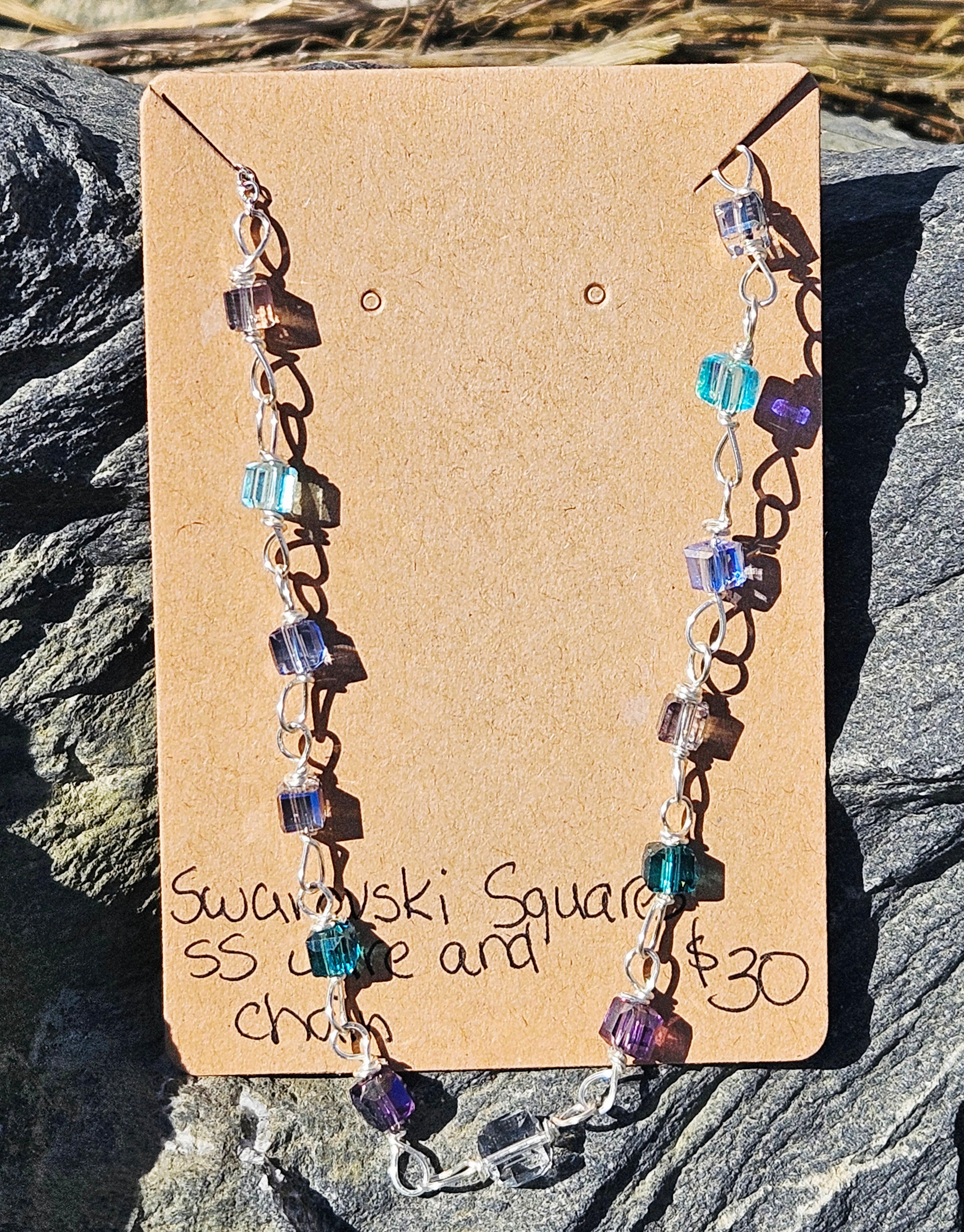 Swarovski squares with SS chain RH44