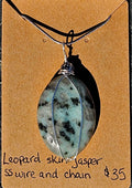 leopard skin jasper  with SS wire and chain RH47