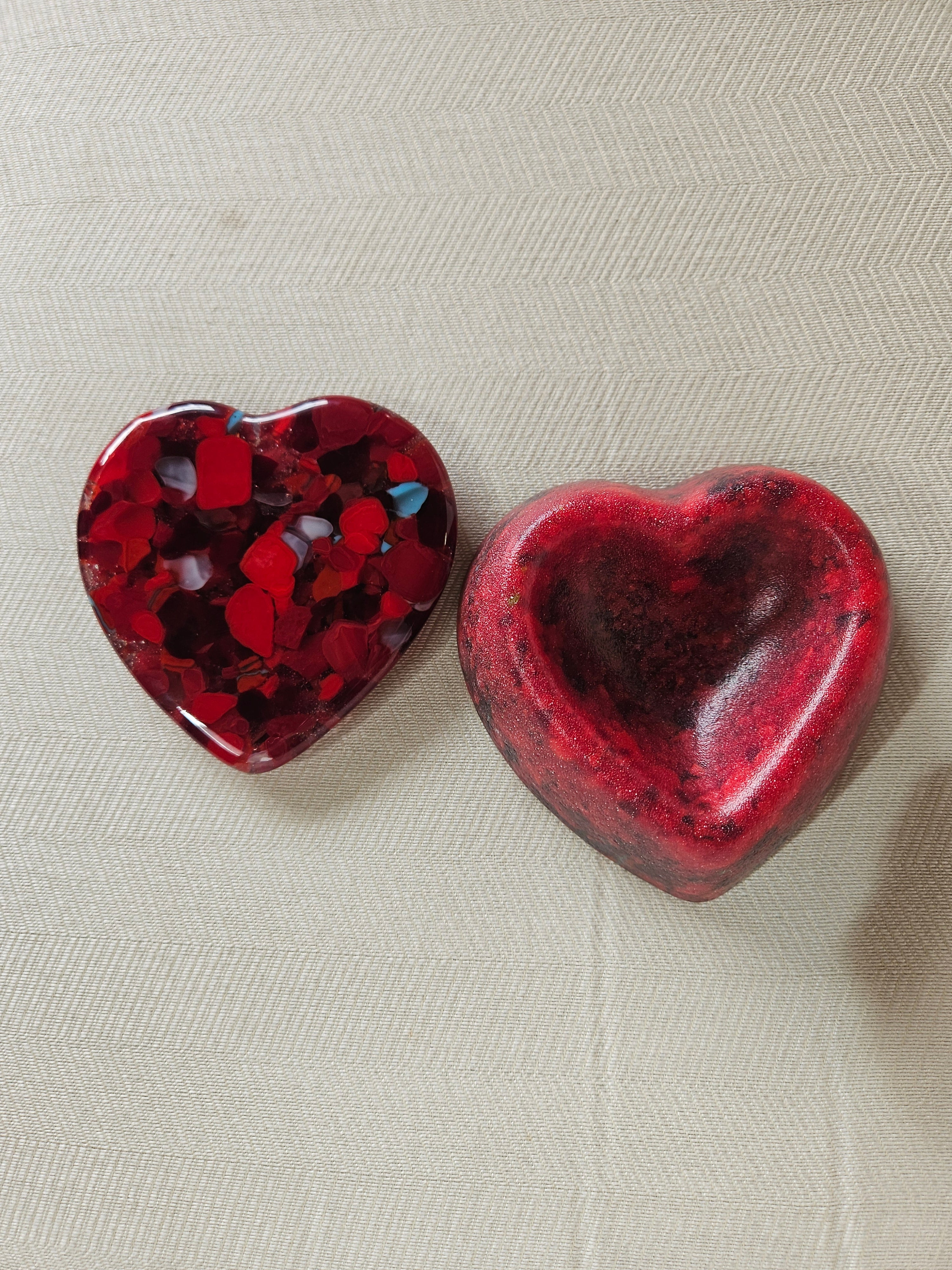 #135 Red Heart Glass Box with Top